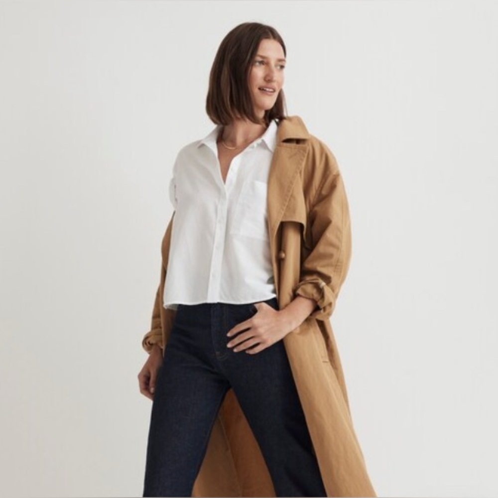 NWOT Madewell Cropped Utility Button-Up in Eyelet White XXS